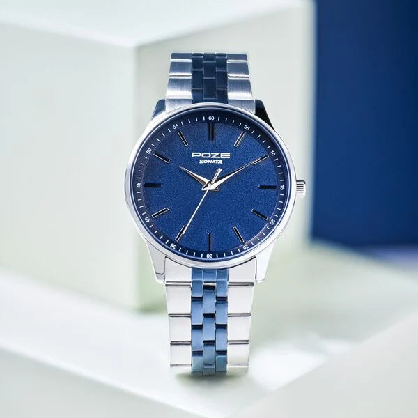 Sonata Poze Quartz Analog Watch For Men sp70048km01w - KRISHNA WATCH COMPANY