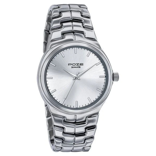 Sonata Poze Quartz Analog Watch For Men sp70051sm02w - KRISHNA WATCH COMPANY