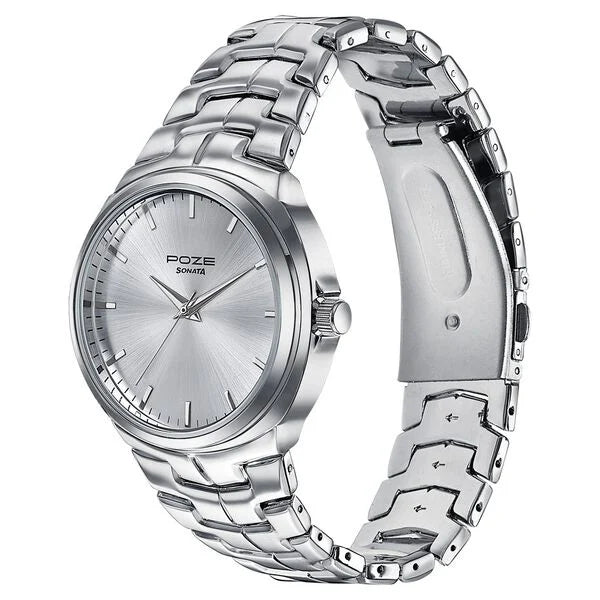 Sonata Poze Quartz Analog Watch For Men sp70051sm02w - KRISHNA WATCH COMPANY