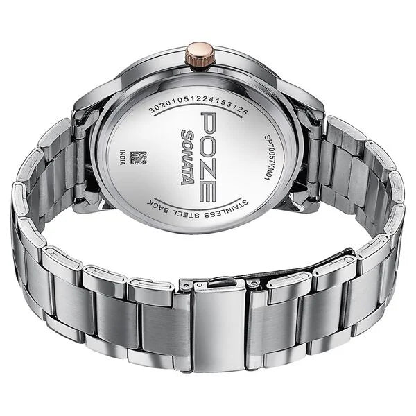Sonata Poze Quartz Analog Watch For Men sp70057km01 - KRISHNA WATCH COMPANY