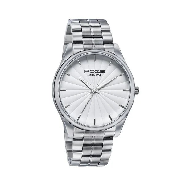 Sonata Poze Quartz Analog Watch For Men - 70064SM01 - KRISHNA WATCH COMPANY