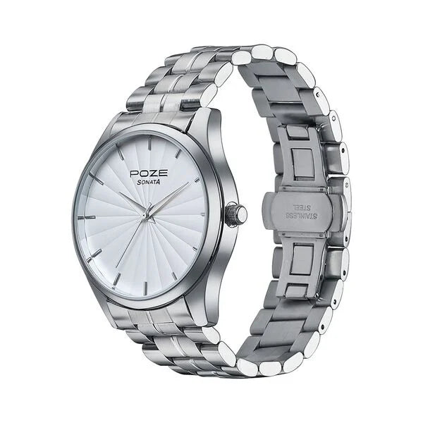 Sonata Poze Quartz Analog Watch For Men - 70064SM01 - KRISHNA WATCH COMPANY