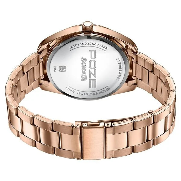 Sonata Poze Quartz Analog Watch For Men sp70066wm01 - KRISHNA WATCH COMPANY