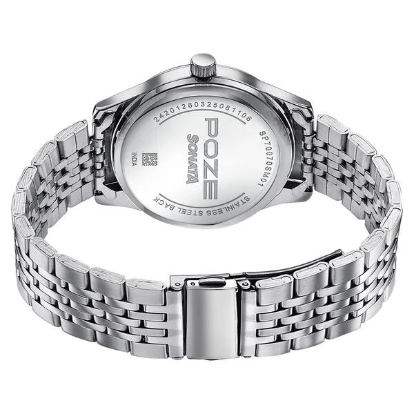 Sonata Poze Quartz Analog Watch For Men sp70070sm01 - KRISHNA WATCH COMPANY