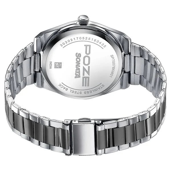 Sonata Poze Quartz Analog Watch For Men sp70078km01 - KRISHNA WATCH COMPANY