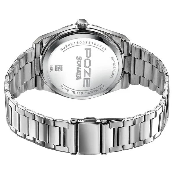 Sonata Poze Quartz Analog Watch For Men sp70078sm01 - KRISHNA WATCH COMPANY