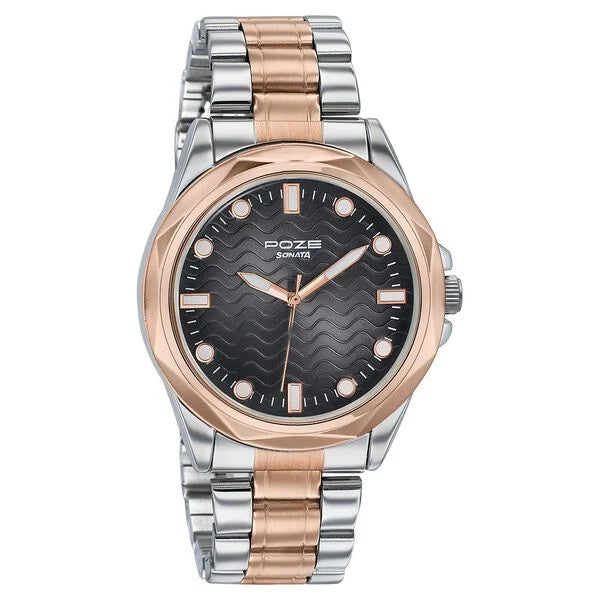 Poze By Sonata Quartz Analog Watch For Men - SP70088KM01W - KRISHNA WATCH COMPANY