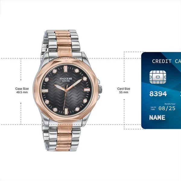 Poze By Sonata Quartz Analog Watch For Men - SP70088KM01W - KRISHNA WATCH COMPANY