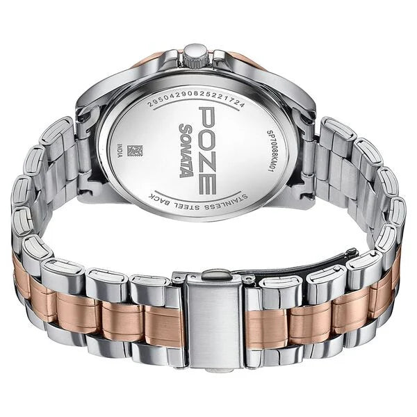 Poze By Sonata Quartz Analog Watch For Men - SP70088KM01W - KRISHNA WATCH COMPANY