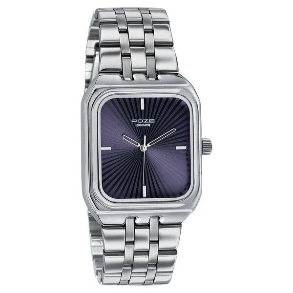 Poze By Sonata Quartz Analog Watch For Men - 70089SM01W - KRISHNA WATCH COMPANY