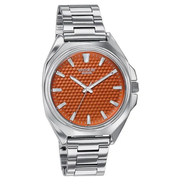 Poze By Sonata Quartz Analog Watch For Men - SP70091SM01W - KRISHNA WATCH COMPANY