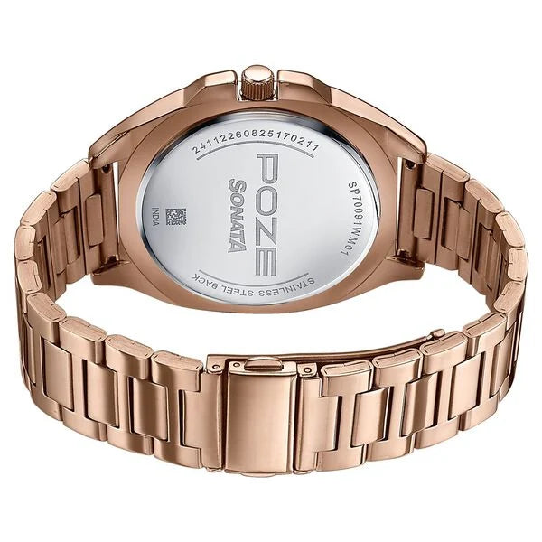 Poze By Sonata Quartz Analog Watch For Men sp70091wm01w - KRISHNA WATCH COMPANY