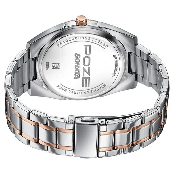 Poze By Sonata Quartz Analog Watch For Men - 70093KM01W - KRISHNA WATCH COMPANY