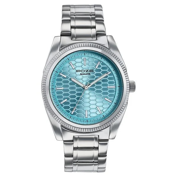 Poze By Sonata Quartz Analog Watch For Men - 70093SM01W - KRISHNA WATCH COMPANY