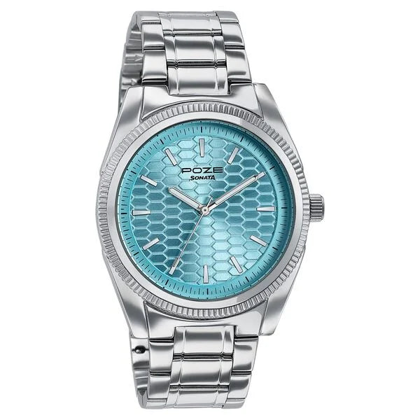 Poze By Sonata Quartz Analog Watch For Men - 70093SM01W - KRISHNA WATCH COMPANY