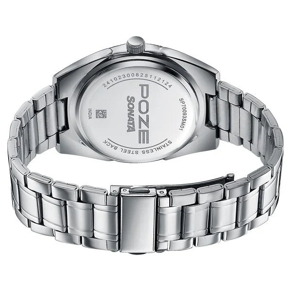 Poze By Sonata Quartz Analog Watch For Men - 70093SM01W - KRISHNA WATCH COMPANY