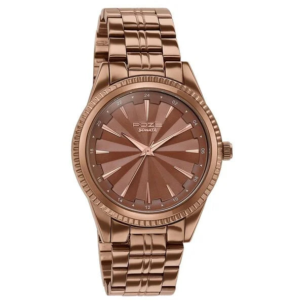 Poze By Sonata Quartz Analog Watch For Men - SP70096QM01W - KRISHNA WATCH COMPANY