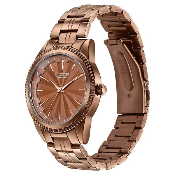Poze By Sonata Quartz Analog Watch For Men - SP70096QM01W - KRISHNA WATCH COMPANY
