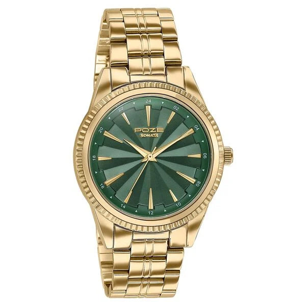 Poze By Sonata Quartz Analog Watch For Men - 70096YM01W - KRISHNA WATCH COMPANY