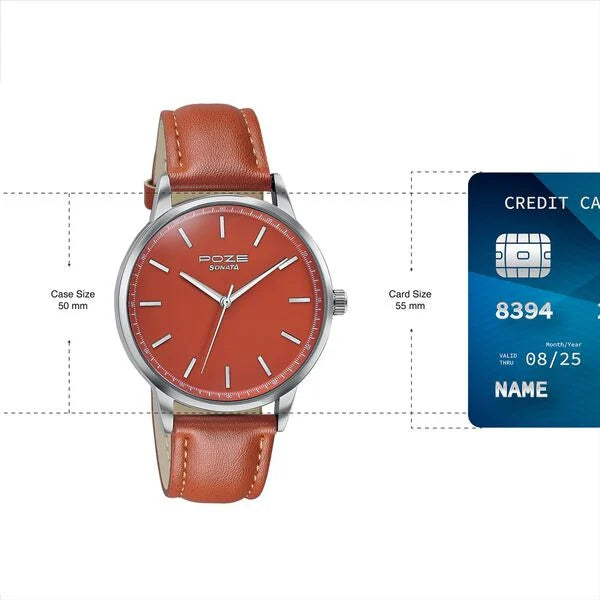 Poze By Sonata Quartz Analog Watch For Men sp70097sl01w - KRISHNA WATCH COMPANY