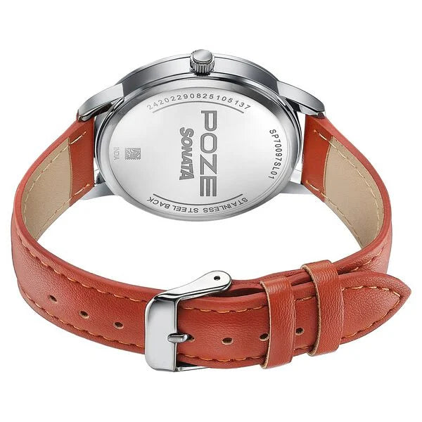 Poze By Sonata Quartz Analog Watch For Men sp70097sl01w - KRISHNA WATCH COMPANY