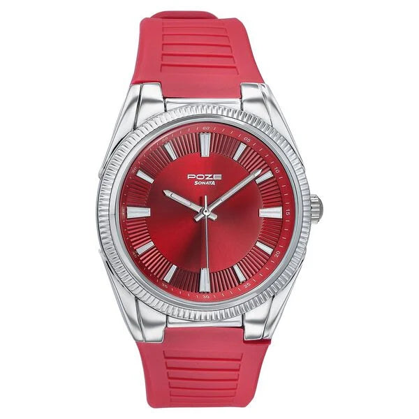 Poze By Sonata Quartz Analog Watch For Men - 70099SP02W - KRISHNA WATCH COMPANY