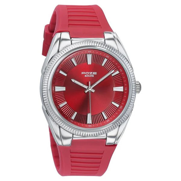 Poze By Sonata Quartz Analog Watch For Men - 70099SP02W - KRISHNA WATCH COMPANY