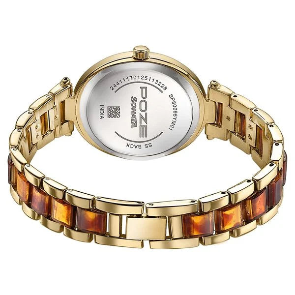 Sonata Poze Quartz Analog Watch For Women sp80095ym01 - KRISHNA WATCH COMPANY