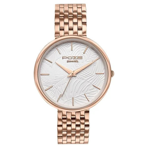 Sonata Poze Quartz Analog Watch For Women sp80113wm03 - KRISHNA WATCH COMPANY