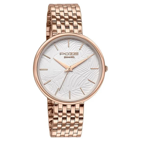 Sonata Poze Quartz Analog Watch For Women sp80113wm03 - KRISHNA WATCH COMPANY