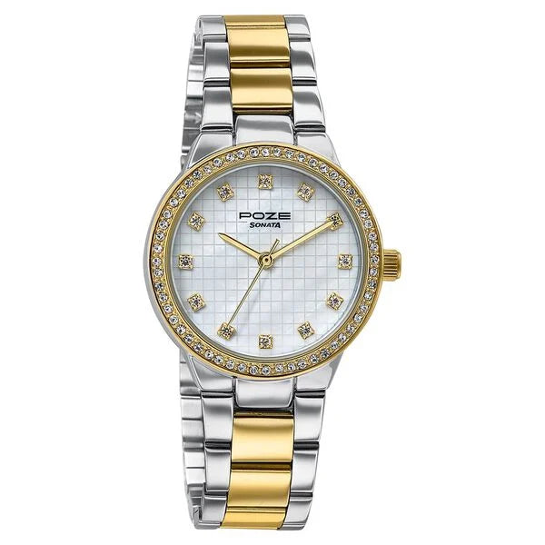 Sonata Poze Quartz Analog Watch For Women sp80120bm01 - KRISHNA WATCH COMPANY
