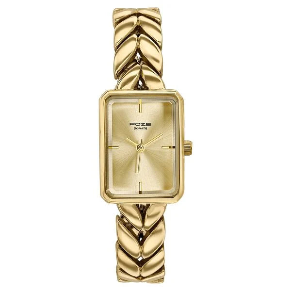 Poze By Sonata Quartz Analog Watch For Women - SP80142YM01W - KRISHNA WATCH COMPANY