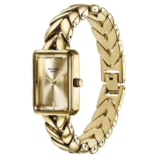 Poze By Sonata Quartz Analog Watch For Women - SP80142YM01W - KRISHNA WATCH COMPANY