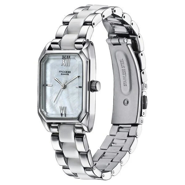 Poze By Sonata Quartz Analog Watch For Women - SP80145SD01W - KRISHNA WATCH COMPANY