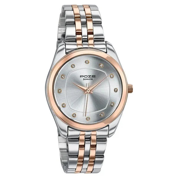 Poze By Sonata Quartz Analog Watch For Women - 80146KM01W - KRISHNA WATCH COMPANY