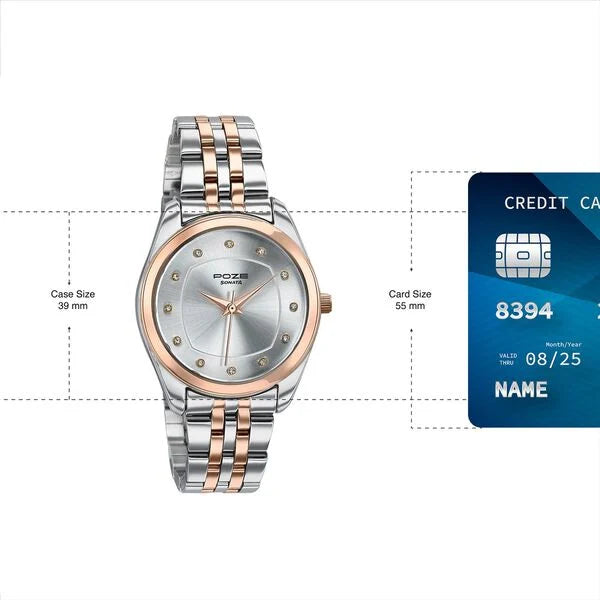 Poze By Sonata Quartz Analog Watch For Women - 80146KM01W - KRISHNA WATCH COMPANY