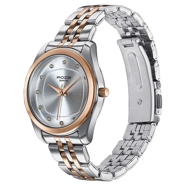 Poze By Sonata Quartz Analog Watch For Women - 80146KM01W - KRISHNA WATCH COMPANY