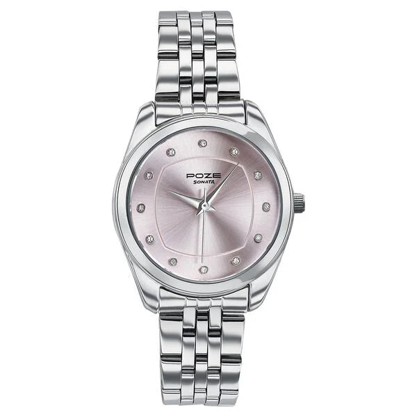 Poze By Sonata Quartz Analog Watch For Women - 80146SM01W - KRISHNA WATCH COMPANY