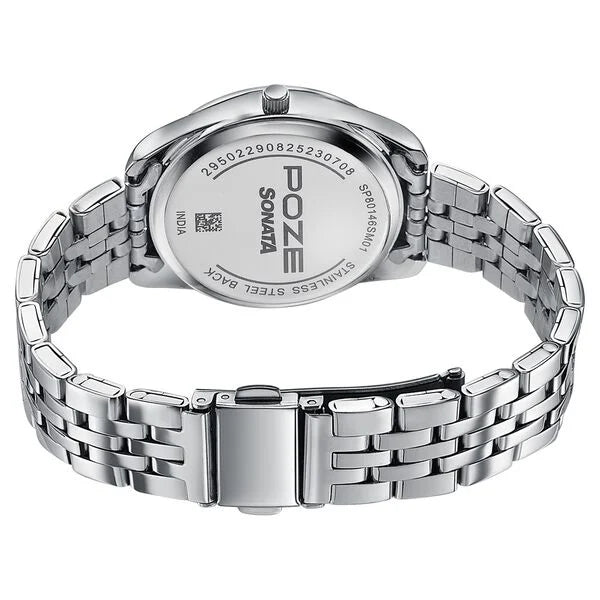 Poze By Sonata Quartz Analog Watch For Women - 80146SM01W - KRISHNA WATCH COMPANY