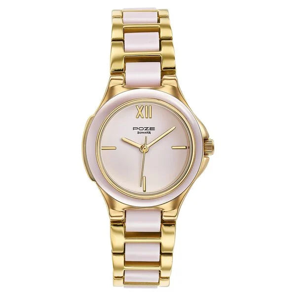 Poze By Sonata Quartz Analog Watch For Women - 80147KD01W - KRISHNA WATCH COMPANY