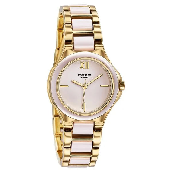 Poze By Sonata Quartz Analog Watch For Women - 80147KD01W - KRISHNA WATCH COMPANY