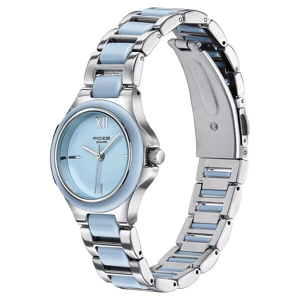 Poze By Sonata Quartz Analog Watch For Women - 80147KD02W - KRISHNA WATCH COMPANY