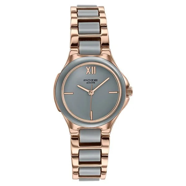 Poze By Sonata Quartz Analog Watch For Women - 80147KD03W - KRISHNA WATCH COMPANY
