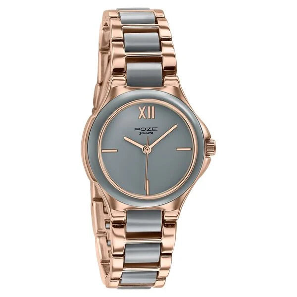 Poze By Sonata Quartz Analog Watch For Women - 80147KD03W - KRISHNA WATCH COMPANY