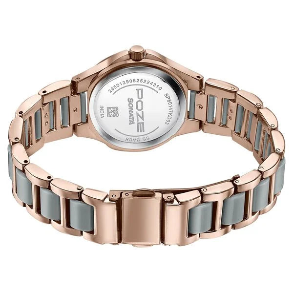 Poze By Sonata Quartz Analog Watch For Women - 80147KD03W - KRISHNA WATCH COMPANY