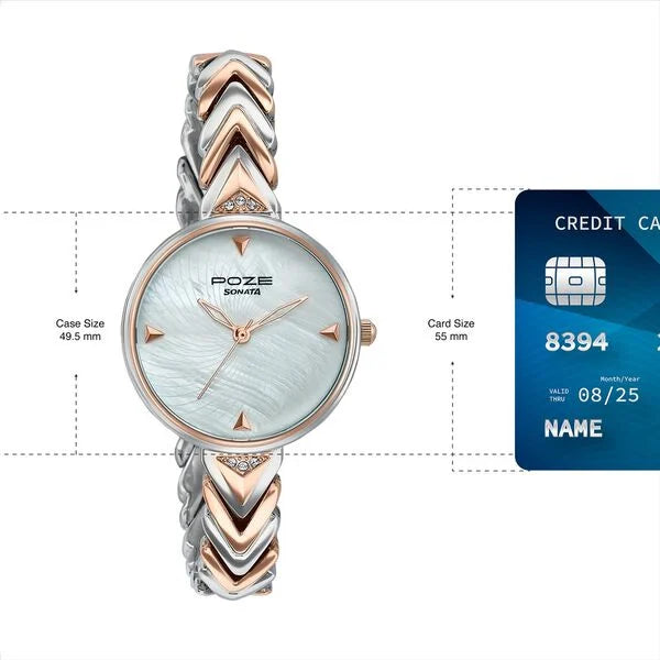 Poze By Sonata Quartz Analog Watch For Women - 80149KM01W - KRISHNA WATCH COMPANY