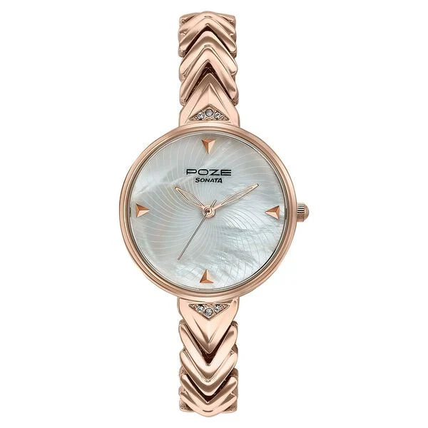 Poze By Sonata Quartz Analog Watch For Women - SP80149WM01W - KRISHNA WATCH COMPANY