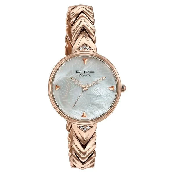 Poze By Sonata Quartz Analog Watch For Women - SP80149WM01W - KRISHNA WATCH COMPANY