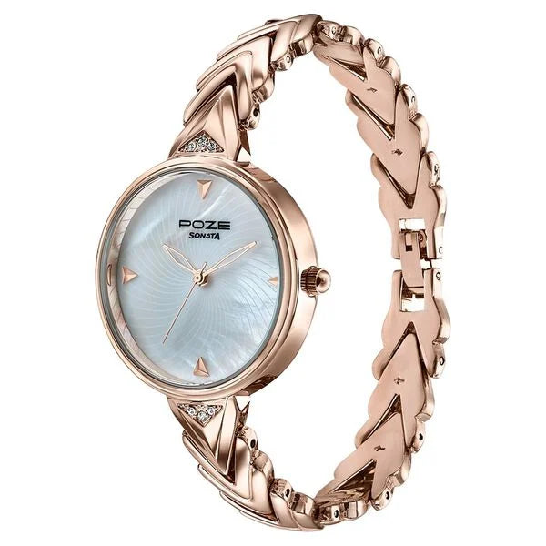 Poze By Sonata Quartz Analog Watch For Women - SP80149WM01W - KRISHNA WATCH COMPANY