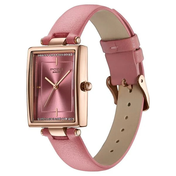 Poze By Sonata Quartz Analog Watch For Women sp80152wl01w - KRISHNA WATCH COMPANY